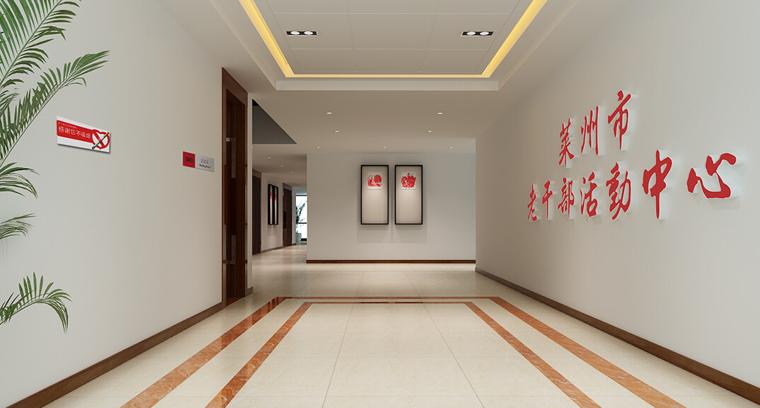 老年活動(dòng)中心840㎡工裝門廳簡(jiǎn)約風(fēng)格裝修案例效果圖